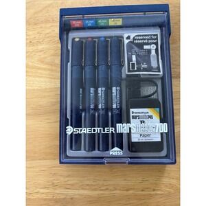 Staedtler Marsmatic 700 4 Pen Technical Drawing Set Ink Case 745 Germany